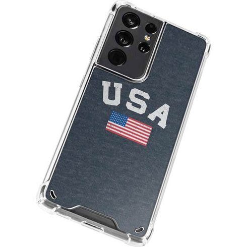 USA with American Flag Galaxy S21 Ultra 5G Clear Case